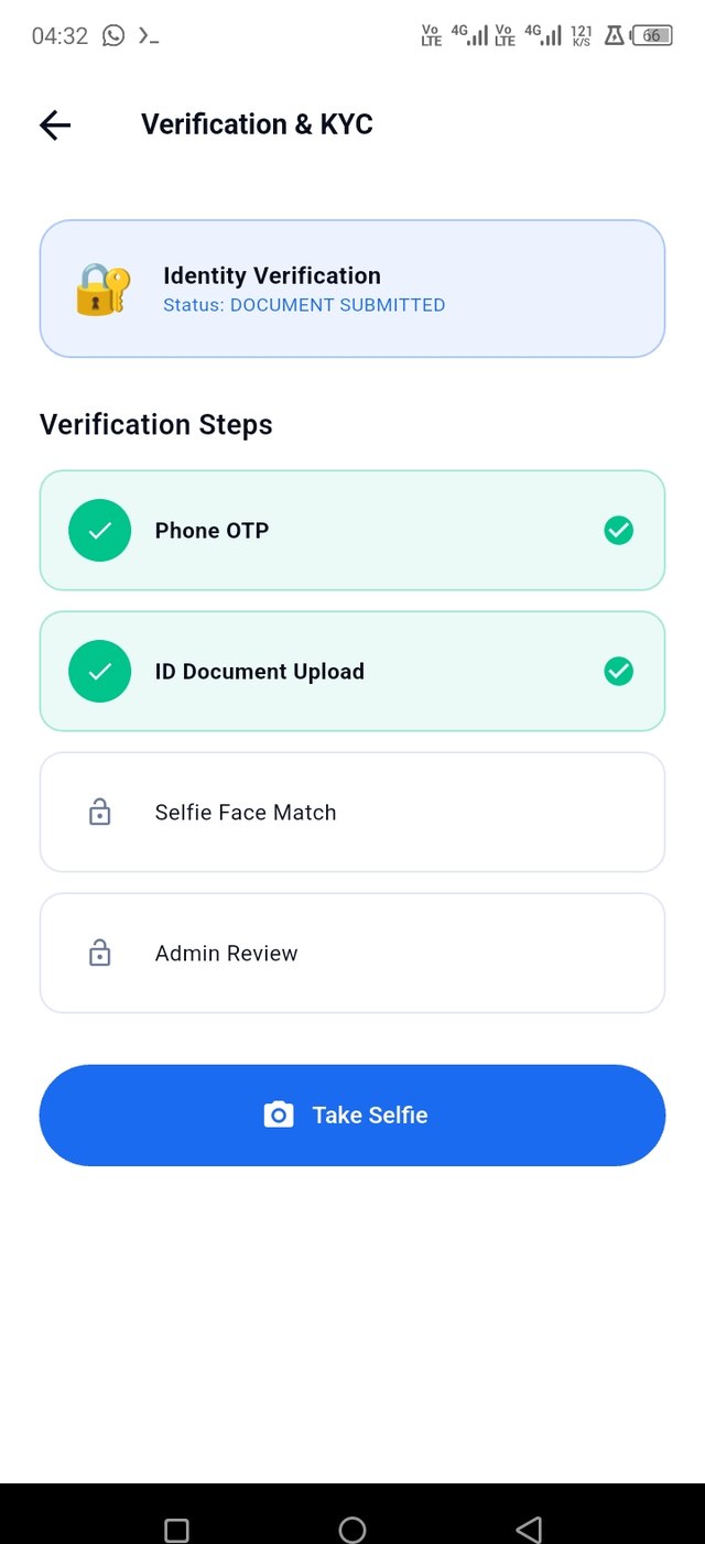 Verification progress screen